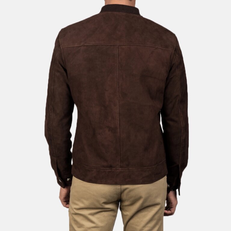 Mens Blain Mocha Suede Bomber Jacket Tilted Back-8-1720094895760